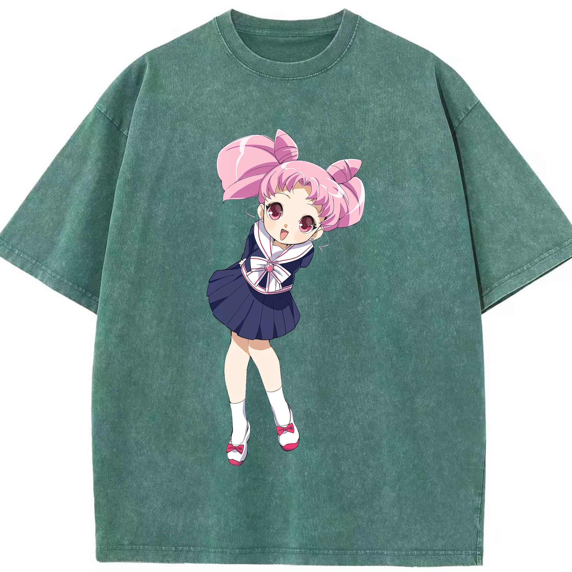 （画像用） 美少女戦士セーラームーン ちびうさ Sailor Moon Chibiusa Tsukino Usagi Small Lady Serenity 綿100% ヴィンテージ風 半袖Tシャツ（フロントプリント）